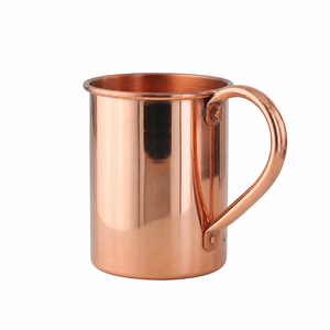 Vente en gros de tasses à Moscow Mule en cuivre pur, fabriquées à la main, pour cocktails, bière, café, boissons, articles de bar haut de gamme, fournisseur d'usine OEM ODM - Product Image 1