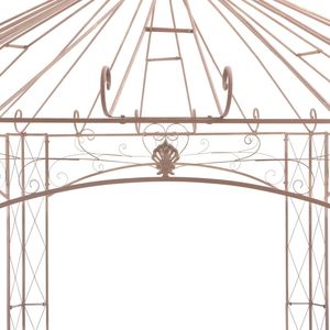 Pérgola o Gazebo de Hierro Forjado Marrón Antiguo, Elegante y Grande para Exteriores - Product Image 3