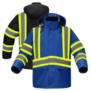 Best Quality Hooded Winter Safety <b>Jacket</b> Unisex Reflective Workwear Construction <b>Workers</b> <b>Jacket</b> - Product Image 1