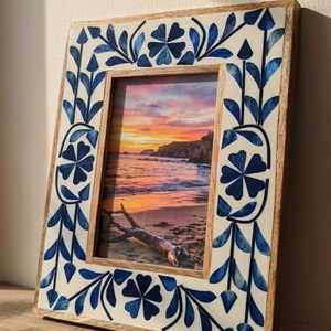 Cadre mural décoratif en MDF fait main avec incrustation d'os, résine et coquille de nacre, finition de luxe haut de gamme - Product Image 6
