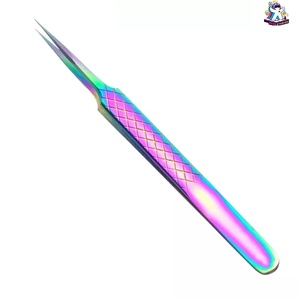 Ensemble de pinces à cils en acier inoxydable Ryzer Studio, 1 pièce, pointe incurvée et pointue, outils de beauté pour extensions de cils, maquillage et outils - Product Image 4