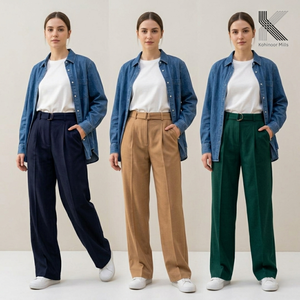 Pantalones de invierno para mujer, de algodón y elastano, sarga rota, 390GSM, OEM ODM - Product Image 3