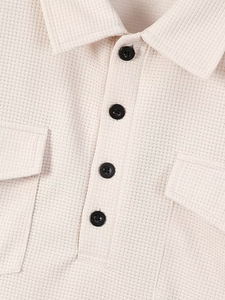 Men's Winter Solid Casual Breathable Knitted Short Sleeve Polo Shirt Set Pockets Quick Dry Plain Dyed Lapel Collar Customized - Product Image 6