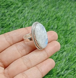 Wholesale Natural Rainbow <b>Moonstone</b> Ring 925 Sterling Silver Oval Gemstone Dainty Fashion <b>Jewelry</b> Anniversary Gift for Women - Product Image 6