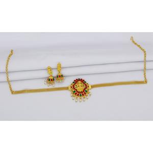 Matte Finish <b>Jewelry</b> Indian Design <b>Gold</b> Plated Matte Finish Necklace Earrings Fashion <b>Jewelry</b> <b>Set</b> for Women Wedding Collection - Product Image 4