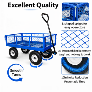 OEM Heavy Duty Garden Dump Cart Poly Utility Wagon with Dump Feature for Outdoor Yard Farm Use GARPYC000 - Product Image 5