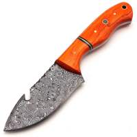 Couteau de chasse en acier Damas de qualité industrielle, personnalisé OEM, manche en bois, HTTC STORE |   Couteau multifonctionnel de qualité supérieure