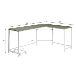 Gray and <b>White</b> L-Shape Rectangular <b>Computer</b> <b>Desk</b> - Product Image 3