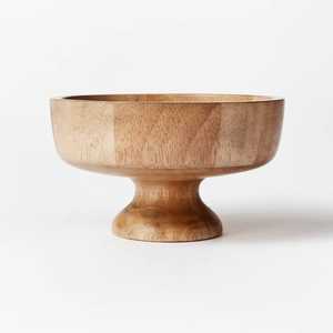 Tazón de madera hecho a mano con tapa, diseño minimalista para servir alimentos, artesanía en madera sin recubrimiento, artículo de regalo. - Product Image 2