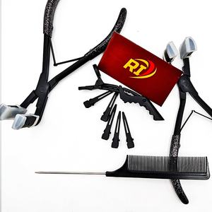 Professional Stainless Steel Hair Extension Beading <b>Tools</b> Kit Loop Clips Needles Tape Plier <b>Leather</b> <b>Pouch</b> Customizable - Product Image 3