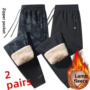 Pantalones Casuales de Lona para Hombre, Talla Grande, Ecológicos, Resistentes al Viento, Transpirables, con Cierre de Cordón, Corte Holgado, Otoño Invierno - Product Image 2