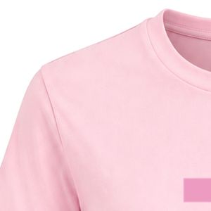 T-shirt rose JJ brodé pour femme, col rond, manches courtes, coupe ajustée, décontracté, léger, en mélange de coton, tendance, pour le quotidien - Product Image 3