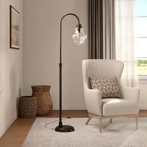 Elegante Lámpara de Pie con Pantalla de Tela y Interruptor de Pie para Dormitorio y Oficina - Product Image 3