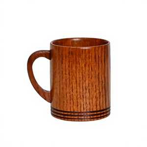 Taza de Café de Madera Natural Hecha a Mano, Taza de Té de Madera Maciza Curvada, Diseño Clásico Ecológico, Regalo Empresarial, Vajilla de Oficina - Product Image 3