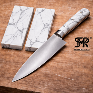 Eslabones de mango de cuchillo de piedra turquesa gris copo de nieve, ecológicos, hechos a mano, de alta durabilidad, para la fabricación de mangos de cuchillos de chef personalizados - Product Image 4