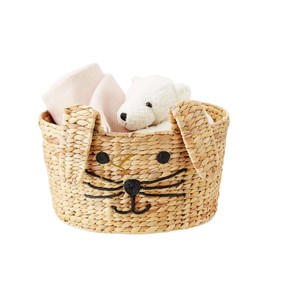 Bunny <b>Shaped</b> Water Hyacinth Storage Bin Woven Kids <b>Toy</b> Organizer Decorative Open Diaper Hamper - Product Image 2