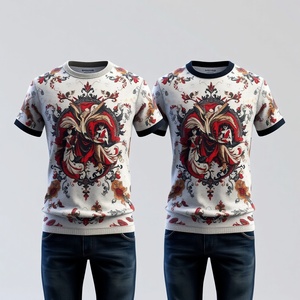 T-shirt en coton uni pour homme, tee-shirt basique décontracté personnalisé - Product Image 2