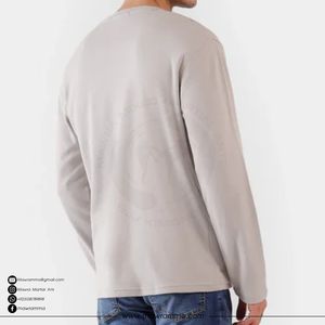 เสื้อยืดแขนยาวผู้ชายทรงโอเวอร์ไซส์ ผ้าเจอร์ซีย์คอตตอน 100% พร้อมโลโก้สั่งทำพิเศษ คุณภาพพรีเมียม OEM ระบายอากาศได้ดี เหมาะสำหรับเล่นกีฬา - Product Image 5