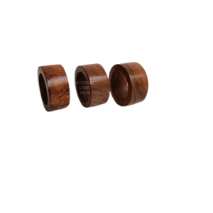 Ensemble d'anneaux de serviette en bois massif de qualité supérieure, finition durable, élégant pour la mise en table, vente en gros, accessoires de salle à manger en vrac, utilisation pour les événements - Product Image 5