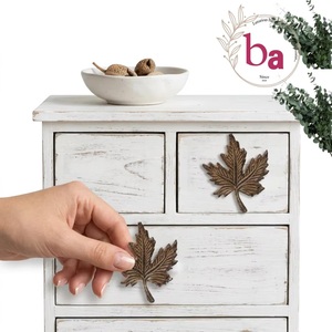 Ba Maple Leaf Zinc Alloy Cabinet Handle <b>Rustic</b> Design for Home Office Furniture Knobs Durable Novelty Shape - Product Image 3