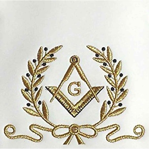 Masonic Regalia <b>Leather</b> <b>Apron</b> 3D Design Square Pattern Magnetic Decoration Embroidered Logo Sew-On Safety Pin Badge for - Product Image 2