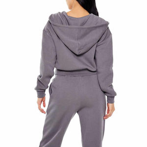 Ensemble de survêtement court en coton pour femme, personnalisable avec logo, vente en gros, fabricant OEM de haute qualité, fournisseur d'ensembles de jogging - Product Image 3