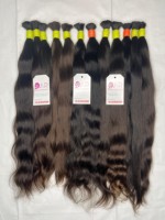 Extensions de cheveux humains Remy indiens lisses, tissage machine double trame, super longues
