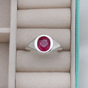 925 Sterling Silver Natural <b>Ruby</b> Round Cut <b>Ring</b> for <b>Men</b> Women Bezel set <b>Ring</b> Natural Red Gemstone Handmade Luxury Jewelry - Product Image 3