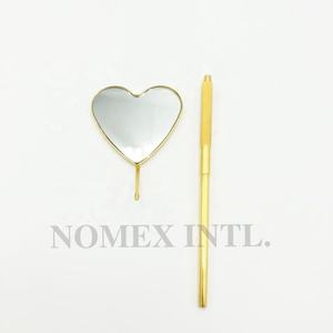 Espejo de corazón de color personalizado para extensión de pestañas, espejo de inspección de agarre cómodo, Punta puntiaguda, etiqueta privada de acero inoxidable - Product Image 4