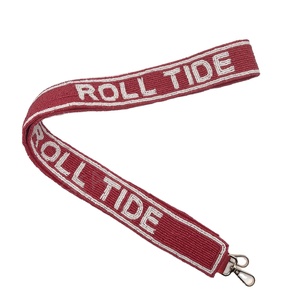 <b>Red</b> and white Seed Bead Bag Straps Fashion Accessories with Custom Shape and Design Beaded <b>Purse</b> Strap - Product Image 1