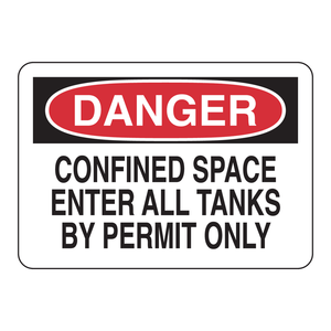 Panneau d'autorisation Brady DANGER pour espaces confinés, 7x10 po, en PVC réfléchissant, pour réservoirs et zones industrielles - Product Image 2