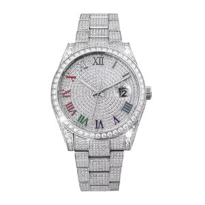 Montres en moissanite faites à la main en gros, testées au diamant, montres de luxe pour hommes, montres en diamant de haute qualité pour lui - Product Image 4