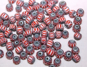 Perles de verre faites à la main à rayures chevron, style africain, multicouches, ethniques, pour la fabrication de bijoux - Product Image 3
