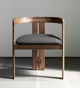 Exquisite wooden dining chair featuring a unique curved <b>backrest</b> design - Product Image 1
