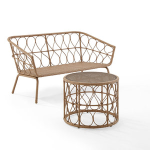 Grupo de asientos de sofá de jardín de ratán de 2 piezas con cojines cómodos - Product Image 6