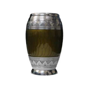 Urnes funéraires en aluminium en forme de goutte d'eau avec gravure magnifique, finition en étain et couleur blanc cassé, fournitures funéraires en métal. - Product Image 3