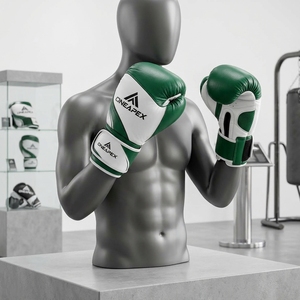 Guantes de Boxeo de Cuero Blanco y Verde, Guantes de Entrenamiento Profesional, Guantes de Boxeo Acolchados, Logotipo Personalizado OEM, Guantes Deportivos al por Mayor - Product Image 4