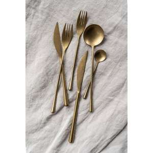 Juego de Cubiertos Antiguos de 6 Piezas, Decoración para Bodas, Accesorios de Comedor, Juego de Cubiertos de Lujo Dorados, Aptos para Contacto con Alimentos, Alta Calidad - Product Image 1