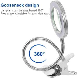 Accesorios para Pintura de Diamantes, Lámpara de Lectura con Cuello de Cisne de 15.75 Pulgadas, Lupa de 5X con Manos Libres, Lámpara de Escritorio - Product Image 2