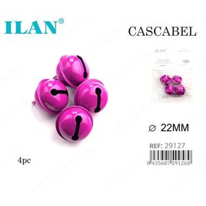 ILAN Cascabel 22Mm Campanella Laccata Rosa Fucsia 4 Pezzi Perline per Abbigliamento - Product Image 1