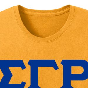 Camiseta con Letras Griegas Sigma Gamma Rho 3, Ropa Personalizada para Hermandades, Camiseta Casual de Algodón de Manga Corta con Cuello Redondo y Logotipo Bordado - Product Image 2