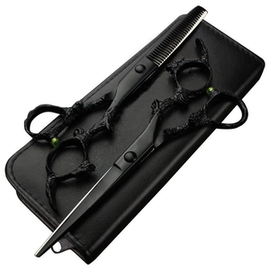 Tijeras de Entresacar Profesionales de Acero Inoxidable Black Dragon para Peluquería y Barbería, Juego para Diestros con Mango de Dragón, Premium, Afiladas, 30 - Product Image 4