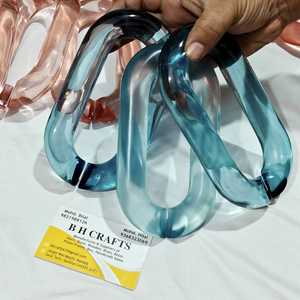 Luxury Eco-Friendly Handmade Resin Wall Decor Chains Resin <b>Large</b> Acrylic Links Chain chain ,<b>marble</b> Thick Resin link chain Hanger - Product Image 2