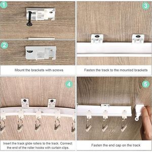 Supporto Flessibile Jetec per Binario Tenda Curvo da Soffitto per Letti a Castello e Finestre a Bovindo, Binari e Accessori per Tende da Camera - Product Image 2