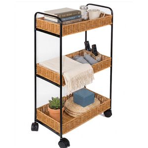 Carrito de Servicio Rodante de Ratán de 3 Niveles - Product Image 3