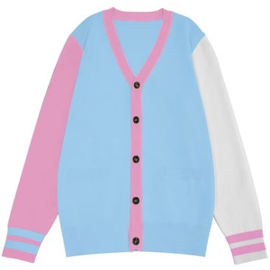 Wholesaler USA Style Cardigan Add Custom Logos On Unisex Acrylic Cardigans Sweaters Embroidery Letters Knit Sorority Fraternity - Product Image 3
