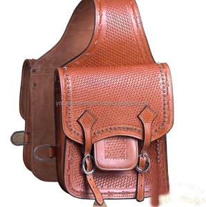 Bolsa de Sillín de Cuero Genuino Y&Z, Calidad Premium, Duradera, Hecha a Mano, Estilo Occidental, Personalizable, para Uso Ecuestre - Product Image 1