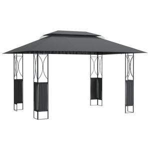 Grand gazebo en acier gris foncé, pergola résistante à l'eau, pavillon pour la vie en plein air - Product Image 2