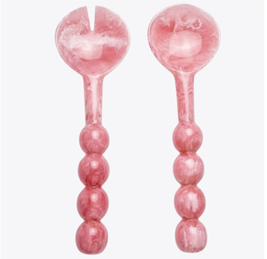 Cuillères en bois naturel écologiques avec finition miroir, manche long perlé, design moderne, ensemble de couverts en plastique pour la maison et les fêtes - Product Image 1