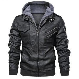 Veste d'hiver 2026 de qualité supérieure pour hommes, vestes en cuir décontractées d'automne, blousons de motard, manteaux en cuir de marque pour hommes - Product Image 4